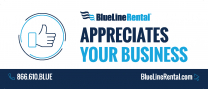 BlueLine Rental Appreciates Your Business Sticker (Pack of 25)