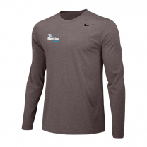 Carbon Heather Nike Long Sleeve Performance Tee