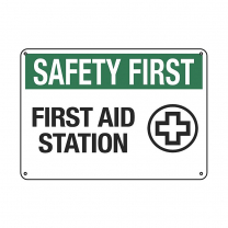 First Aid Station Plastic Sign 