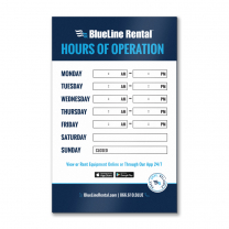 Hour of Operation Sign
