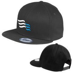 New Era Original Fit Black Flat Bill Snapback Cap